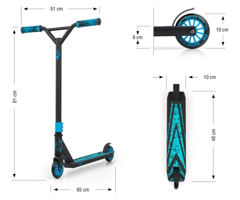 Milly Mally MMX Hulajnoga wyczynowa MMX Buster Jeździk Scooter Blue Niebieski aluminium stal koła łożyskowane z hamulcem Milly Mally MMX Hulajnoga wyczynowa MMX Buster Jeździk Scooter Blue Niebieski aluminium stal koła łożyskowane z hamulcem