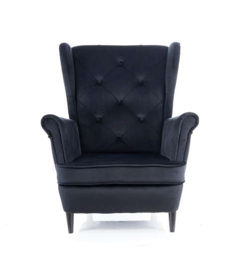 SIGNAL FOTEL WYPOCZYNKOWY LADY VELVET CZARNY BLUVEL 19 / WENGE SIGNAL FOTEL WYPOCZYNKOWY LADY VELVET CZARNY BLUVEL 19 / WENGE