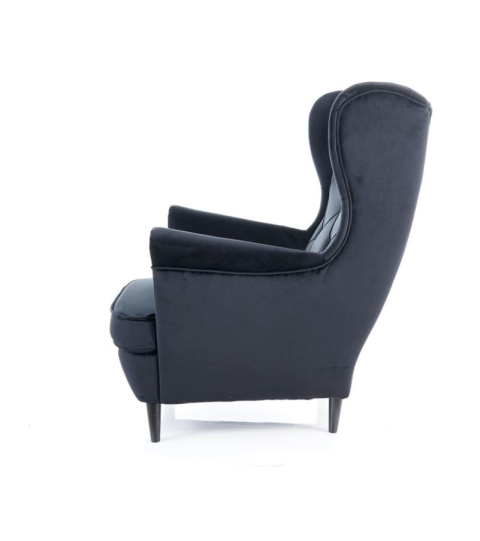 SIGNAL FOTEL WYPOCZYNKOWY LADY VELVET CZARNY BLUVEL 19 / WENGE SIGNAL FOTEL WYPOCZYNKOWY LADY VELVET CZARNY BLUVEL 19 / WENGE