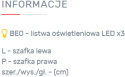 PÓŁKA WISZĄCA MŁODZIEŻOWA MEBLAR Bergen System BE12 - Biały Lux / Biały wysoki połysk płłyta laminowana nad łóżko komodę