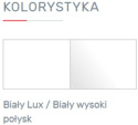 ŁÓŻKO MŁODZIEŻOWE Z SZUFLADAMI BERGEN System BE13 - Biały Lux / Biały wysoki połysk laminat fronty pokryte akrylem 90x200