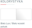 REGAŁ WĄSKI SŁUPEK MEBLAR Bergen System BE5 - Biały Lux /Biały wysoki połysk półki szuflada drzwi do salonu pokoju młodzieżowego