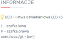 KOMODA MŁODZIEŻOWA MEBLAR Bergen System BE7 - Biały Lux / Biały wysoki połysk płyta laminowana cztery szuflady drzwi