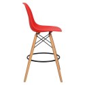 D2.DESIGN Hoker Hoker Krzesło barowe P016W PP czerwony tworzywo PP podstawa drewniana