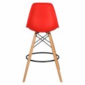 D2.DESIGN Hoker Hoker Krzesło barowe P016W PP czerwony tworzywo PP podstawa drewniana