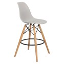 D2.DESIGN Hoker Krzesło barowe P016W PP light grey jasny szary tworzywo PP drewniana podstawa