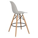 D2.DESIGN Hoker Krzesło barowe P016W PP light grey jasny szary tworzywo PP drewniana podstawa
