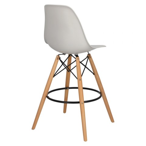 D2.DESIGN Hoker Krzesło barowe P016W PP light grey jasny szary tworzywo PP drewniana podstawa D2.DESIGN Hoker Krzesło barowe P016W PP light grey jasny szary tworzywo PP drewniana podstawa