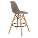 D2.DESIGN Hoker Krzesło barowe P016W PP mild grey tworzywo PP ciemny szary podstawa drewniana D2.DESIGN Hoker Krzesło barowe P016W PP mild grey tworzywo PP ciemny szary podstawa drewniana