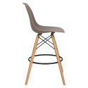 D2.DESIGN Hoker Krzesło barowe P016W PP mild grey tworzywo PP ciemny szary podstawa drewniana D2.DESIGN Hoker Krzesło barowe P016W PP mild grey tworzywo PP ciemny szary podstawa drewniana