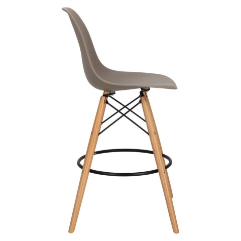 D2.DESIGN Hoker Krzesło barowe P016W PP mild grey tworzywo PP ciemny szary podstawa drewniana D2.DESIGN Hoker Krzesło barowe P016W PP mild grey tworzywo PP ciemny szary podstawa drewniana