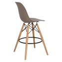 D2.DESIGN Hoker Krzesło barowe P016W PP mild grey tworzywo PP ciemny szary podstawa drewniana