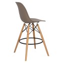 D2.DESIGN Hoker Krzesło barowe P016W PP mild grey tworzywo PP ciemny szary podstawa drewniana D2.DESIGN Hoker Krzesło barowe P016W PP mild grey tworzywo PP ciemny szary podstawa drewniana