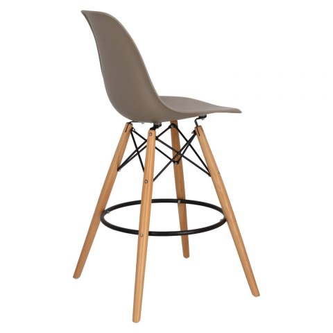 D2.DESIGN Hoker Krzesło barowe P016W PP mild grey tworzywo PP ciemny szary podstawa drewniana D2.DESIGN Hoker Krzesło barowe P016W PP mild grey tworzywo PP ciemny szary podstawa drewniana