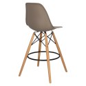 D2.DESIGN Hoker Krzesło barowe P016W PP mild grey tworzywo PP ciemny szary podstawa drewniana D2.DESIGN Hoker Krzesło barowe P016W PP mild grey tworzywo PP ciemny szary podstawa drewniana