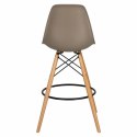 D2.DESIGN Hoker Krzesło barowe P016W PP mild grey tworzywo PP ciemny szary podstawa drewniana D2.DESIGN Hoker Krzesło barowe P016W PP mild grey tworzywo PP ciemny szary podstawa drewniana