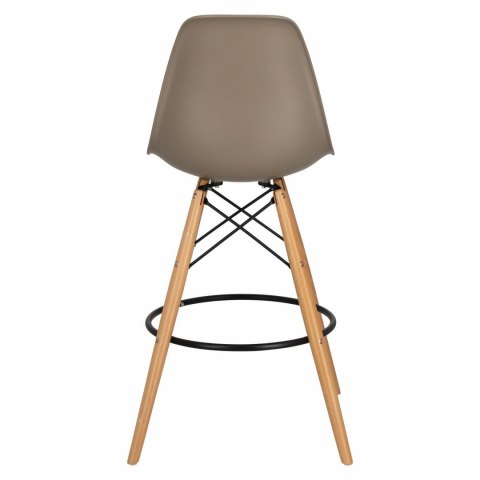 D2.DESIGN Hoker Krzesło barowe P016W PP mild grey tworzywo PP ciemny szary podstawa drewniana D2.DESIGN Hoker Krzesło barowe P016W PP mild grey tworzywo PP ciemny szary podstawa drewniana