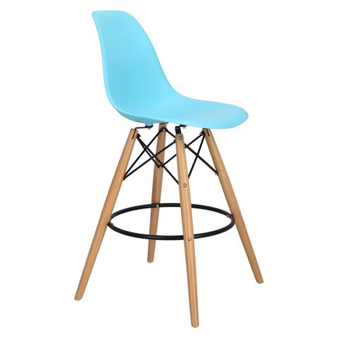 D2.DESIGN Hoker Krzesło barowe P016W PP ocean blue tworzywo PP niebieski podstawa drewniana D2.DESIGN Hoker Krzesło barowe P016W PP ocean blue tworzywo PP niebieski podstawa drewniana