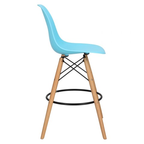D2.DESIGN Hoker Krzesło barowe P016W PP ocean blue tworzywo PP niebieski podstawa drewniana D2.DESIGN Hoker Krzesło barowe P016W PP ocean blue tworzywo PP niebieski podstawa drewniana