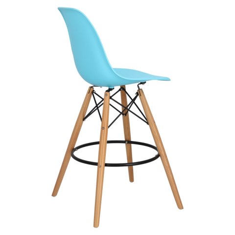 D2.DESIGN Hoker Krzesło barowe P016W PP ocean blue tworzywo PP niebieski podstawa drewniana D2.DESIGN Hoker Krzesło barowe P016W PP ocean blue tworzywo PP niebieski podstawa drewniana