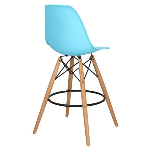 D2.DESIGN Hoker Krzesło barowe P016W PP ocean blue tworzywo PP niebieski podstawa drewniana D2.DESIGN Hoker Krzesło barowe P016W PP ocean blue tworzywo PP niebieski podstawa drewniana