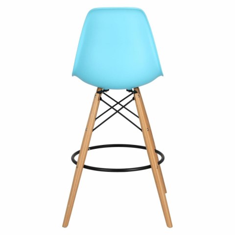 D2.DESIGN Hoker Krzesło barowe P016W PP ocean blue tworzywo PP niebieski podstawa drewniana D2.DESIGN Hoker Krzesło barowe P016W PP ocean blue tworzywo PP niebieski podstawa drewniana