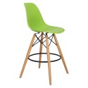 D2.DESIGN Hoker Krzesło barowe P016W PP zielony tworzywo PP podstawa drewniana