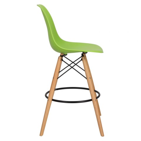 D2.DESIGN Hoker Krzesło barowe P016W PP zielony tworzywo PP podstawa drewniana D2.DESIGN Hoker Krzesło barowe P016W PP zielony tworzywo PP podstawa drewniana