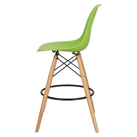 D2.DESIGN Hoker Krzesło barowe P016W PP zielony tworzywo PP podstawa drewniana D2.DESIGN Hoker Krzesło barowe P016W PP zielony tworzywo PP podstawa drewniana