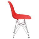 D2.DESIGN Krzesło P016 tworzywo PP czerwone, metalowe chromowane nogi ergonomiczne i wtrzymałe D2.DESIGN Krzesło P016 tworzywo PP czerwone, metalowe chromowane nogi ergonomiczne i wtrzymałe