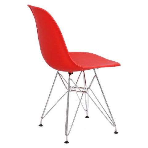 D2.DESIGN Krzesło P016 tworzywo PP czerwone, metalowe chromowane nogi ergonomiczne i wtrzymałe D2.DESIGN Krzesło P016 tworzywo PP czerwone, metalowe chromowane nogi ergonomiczne i wtrzymałe