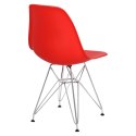 D2.DESIGN Krzesło P016 tworzywo PP czerwone, metalowe chromowane nogi ergonomiczne i wtrzymałe D2.DESIGN Krzesło P016 tworzywo PP czerwone, metalowe chromowane nogi ergonomiczne i wtrzymałe