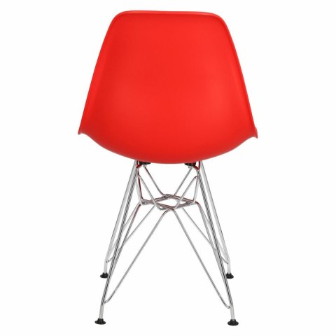 D2.DESIGN Krzesło P016 tworzywo PP czerwone, metalowe chromowane nogi ergonomiczne i wtrzymałe D2.DESIGN Krzesło P016 tworzywo PP czerwone, metalowe chromowane nogi ergonomiczne i wtrzymałe