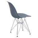 D2.DESIGN Krzesło P016 tworzywo PP dark grey szare, metalowe chromowane nogi wygodne i lekkie D2.DESIGN Krzesło P016 tworzywo PP dark grey szare, metalowe chromowane nogi wygodne i lekkie