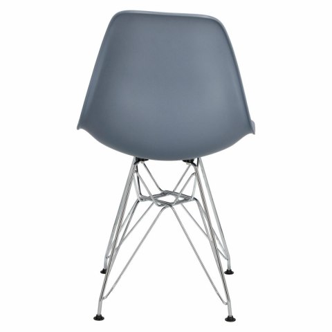 D2.DESIGN Krzesło P016 tworzywo PP dark grey szare, metalowe chromowane nogi wygodne i lekkie D2.DESIGN Krzesło P016 tworzywo PP dark grey szare, metalowe chromowane nogi wygodne i lekkie