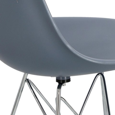 D2.DESIGN Krzesło P016 tworzywo PP dark grey szare, metalowe chromowane nogi wygodne i lekkie D2.DESIGN Krzesło P016 tworzywo PP dark grey szare, metalowe chromowane nogi wygodne i lekkie