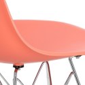 D2.DESIGN Krzesło P016 PP dark peach, chromowane nogi D2.DESIGN Krzesło P016 PP dark peach, chromowane nogi