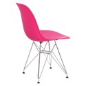D2.DESIGN Krzesło P016 PP dark pink, chromowane nogi D2.DESIGN Krzesło P016 PP dark pink, chromowane nogi