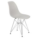 D2.DESIGN Krzesło P016 PP tworzywo light grey jasne szare, chromowane nogi metalowe funkcjonalne i wygodne D2.DESIGN Krzesło P016 PP tworzywo light grey jasne szare, chromowane nogi metalowe funkcjonalne i wygodne