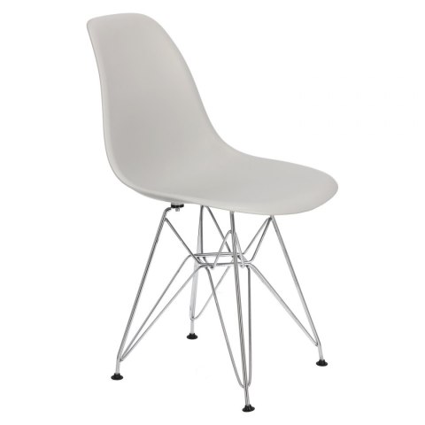 D2.DESIGN Krzesło P016 PP tworzywo light grey jasne szare, chromowane nogi metalowe funkcjonalne i wygodne D2.DESIGN Krzesło P016 PP tworzywo light grey jasne szare, chromowane nogi metalowe funkcjonalne i wygodne