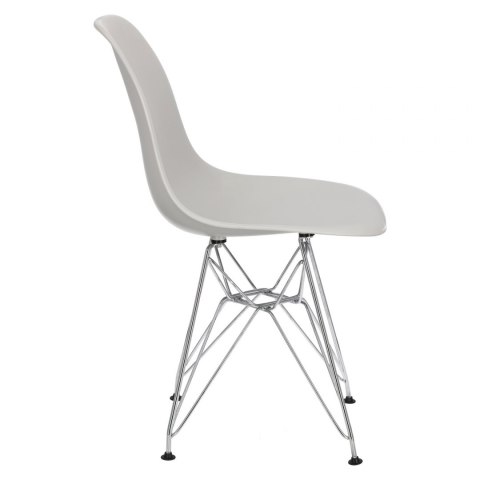 D2.DESIGN Krzesło P016 PP tworzywo light grey jasne szare, chromowane nogi metalowe funkcjonalne i wygodne D2.DESIGN Krzesło P016 PP tworzywo light grey jasne szare, chromowane nogi metalowe funkcjonalne i wygodne