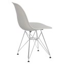 D2.DESIGN Krzesło P016 PP tworzywo light grey jasne szare, chromowane nogi metalowe funkcjonalne i wygodne D2.DESIGN Krzesło P016 PP tworzywo light grey jasne szare, chromowane nogi metalowe funkcjonalne i wygodne