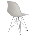 D2.DESIGN Krzesło P016 PP tworzywo light grey jasne szare, chromowane nogi metalowe funkcjonalne i wygodne D2.DESIGN Krzesło P016 PP tworzywo light grey jasne szare, chromowane nogi metalowe funkcjonalne i wygodne