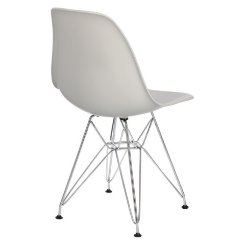 D2.DESIGN Krzesło P016 PP tworzywo light grey jasne szare, chromowane nogi metalowe funkcjonalne i wygodne D2.DESIGN Krzesło P016 PP tworzywo light grey jasne szare, chromowane nogi metalowe funkcjonalne i wygodne