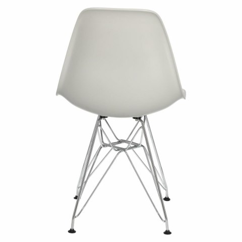 D2.DESIGN Krzesło P016 PP tworzywo light grey jasne szare, chromowane nogi metalowe funkcjonalne i wygodne D2.DESIGN Krzesło P016 PP tworzywo light grey jasne szare, chromowane nogi metalowe funkcjonalne i wygodne