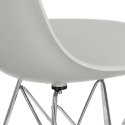 D2.DESIGN Krzesło P016 PP tworzywo light grey jasne szare, chromowane nogi metalowe funkcjonalne i wygodne D2.DESIGN Krzesło P016 PP tworzywo light grey jasne szare, chromowane nogi metalowe funkcjonalne i wygodne