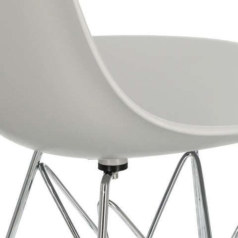 D2.DESIGN Krzesło P016 PP tworzywo light grey jasne szare, chromowane nogi metalowe funkcjonalne i wygodne D2.DESIGN Krzesło P016 PP tworzywo light grey jasne szare, chromowane nogi metalowe funkcjonalne i wygodne