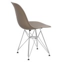 D2.DESIGN Krzesło P016 PP tworzywo mild grey beżowe, chromowane nogi metalowe nowoczesne i funkcjonalne D2.DESIGN Krzesło P016 PP tworzywo mild grey beżowe, chromowane nogi metalowe nowoczesne i funkcjonalne