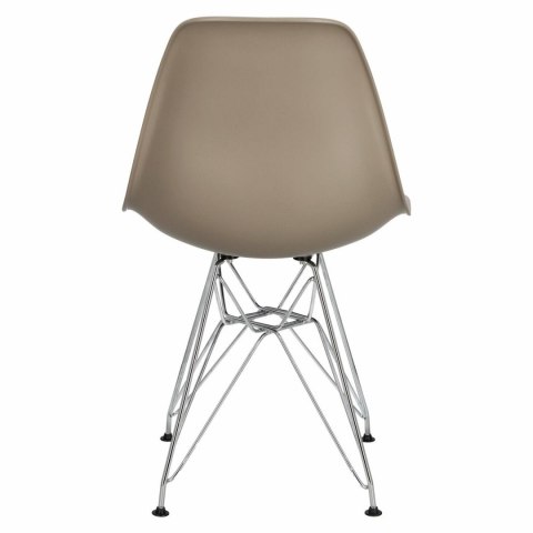 D2.DESIGN Krzesło P016 PP tworzywo mild grey beżowe, chromowane nogi metalowe nowoczesne i funkcjonalne D2.DESIGN Krzesło P016 PP tworzywo mild grey beżowe, chromowane nogi metalowe nowoczesne i funkcjonalne