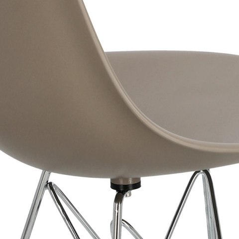 D2.DESIGN Krzesło P016 PP tworzywo mild grey beżowe, chromowane nogi metalowe nowoczesne i funkcjonalne D2.DESIGN Krzesło P016 PP tworzywo mild grey beżowe, chromowane nogi metalowe nowoczesne i funkcjonalne